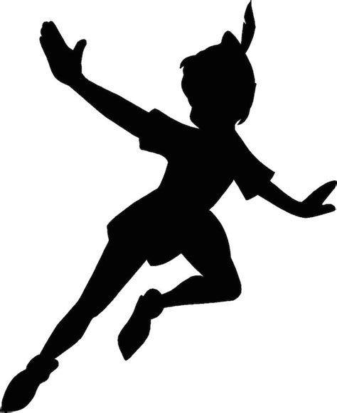 Peter Pan flying Silhouette 12.25x15 Vinyl Decal Wall Art