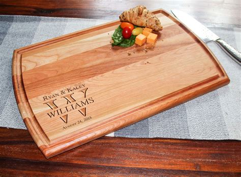 Personalized Cutting Board, boards with juice groove, Engraved cutting board, housewarming gifts ...