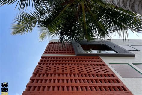 Contemporary Home With Brick Jaali Facade Built Using Local Materials | Bhadaginchala Design ...