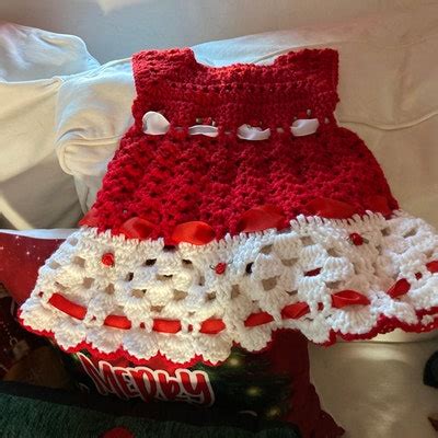 Crochet Christmas Baby Dress PATTERN ONLY Instant Download PDF 0-3, 3-6, 6-9 and 9-12 Months ...