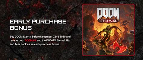 Reminder: Buy DOOM Eternal Early On Switch To Get DOOM 64 And 'Rip And ...