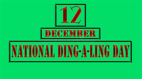 12 December, National Ding-a-Ling Day, Text Effect on Cyan Background Stock Illustration ...