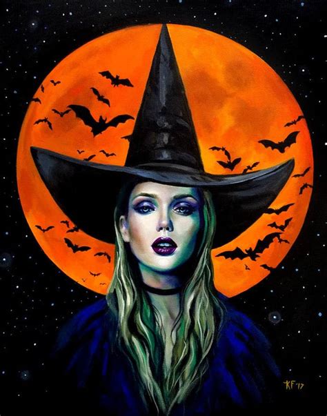 Halloween Artwork, Witch Print, Witch Halloween Art, Witchcraft Art ...