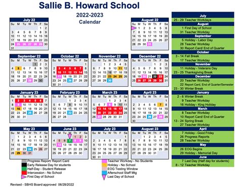 Calendar - Sallie B Howard School | Public Charter School | Wilson, NC