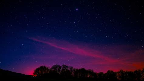 Download 2048x1152 wallpaper blue pink sky, starry night, nature, dual ...