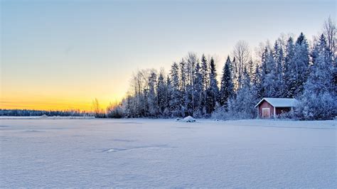 winter, Sunset, Frost, Lake Wallpapers HD / Desktop and Mobile Backgrounds