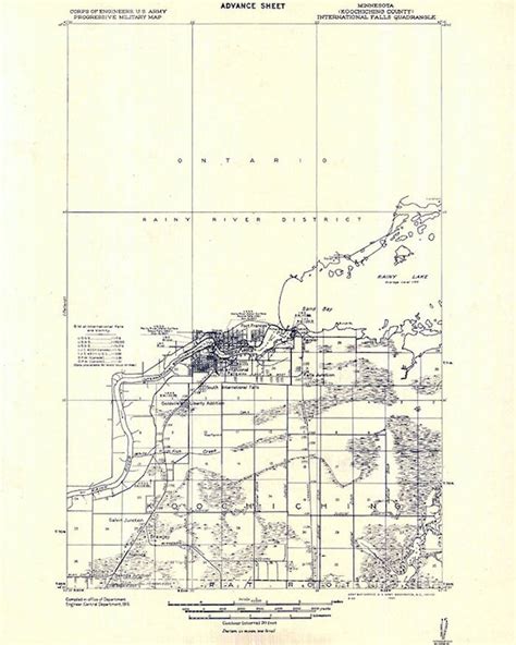 1919 Topo Map of International Falls Minnesota | Etsy