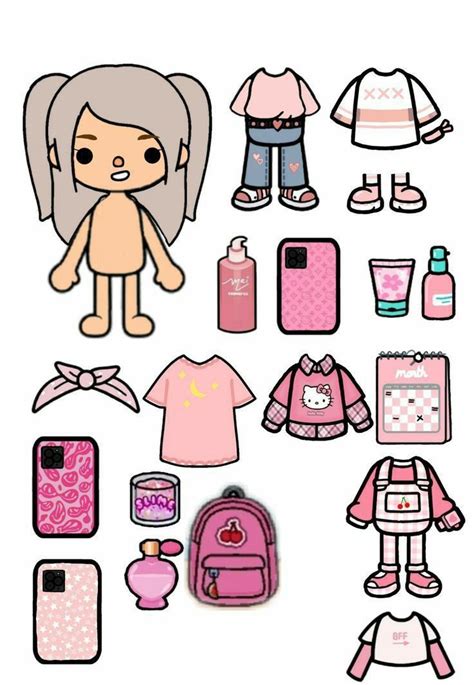 Toca Boca | Paper doll template, Paper dolls diy, Hello kitty crafts