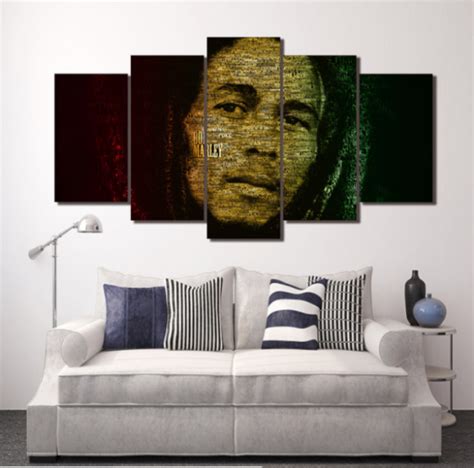 Bob Marley – Music And Famous Person 5 Panel Canvas Art Wall Decor ...