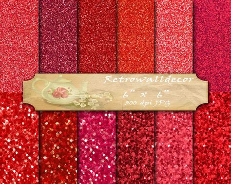 Glitter Digital Paper, Red Glitter Paper, Printable Paper, Glitter Texture, Glitter Background ...