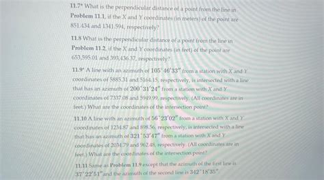 11.7* What is the perpendicular distance of a point | Chegg.com