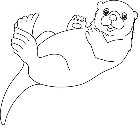 Sea Otter Coloring Page Isolated for Kids 5162672 Vector Art at Vecteezy