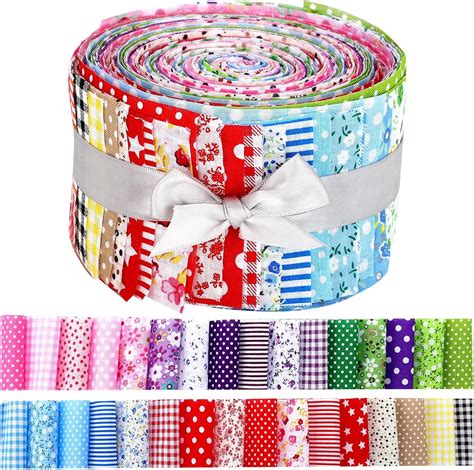 Amazon.com: 40 Pcs Floral Cotton Fabric Patchwork Roll Cotton Quilting ...