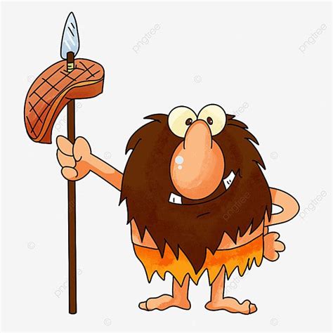 Hand Held PNG Image, The Caveman Held Food In His Hand, Caveman ...