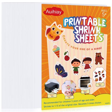 Buy Auihiay 25 Sheets White Printable Shrink Plastic Sheets, Shrink Films Papers for Inkjet ...