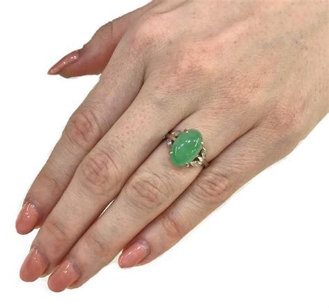 Vintage Jade and Diamond Ring