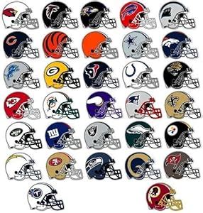 Amazon.com : NFL Decal Stickers Set of 50 Football Helmet Shaped ...