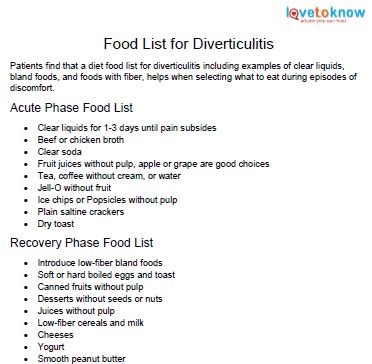 food list for diverticulitis diet Nutrition Food List, Diet Food List ...