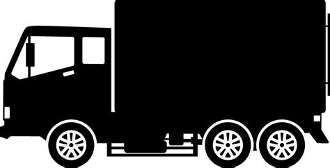 Box truck icon vector. Shipment truck silhouette for icon, symbol and sign. Box truck for ...