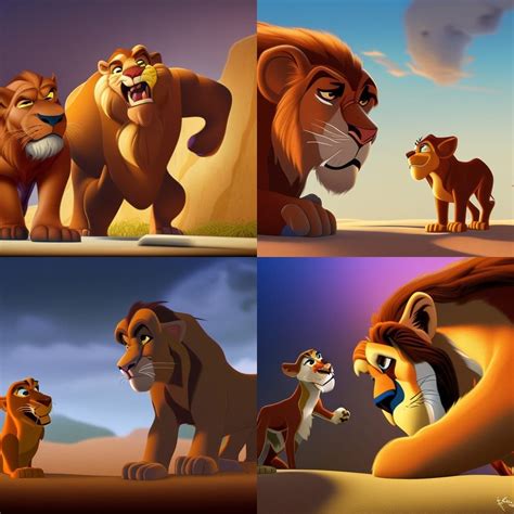 Scar and Mufasa arguing - AI Generated Artwork - NightCafe Creator