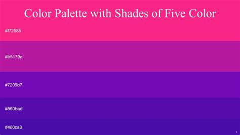 Color Palette With Five Shade Persian Rose Red Violet Purple Purple ...