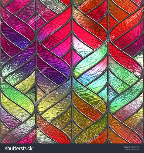 Stained Glass Seamless Texture Waves Pattern Stock Illustration ...