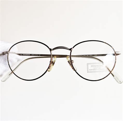 FENDI Vintage Eyewear Rare Eyeglasses Gold Round Oval - Etsy New Zealand