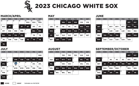 White Sox Printable Schedule | Chicago White Sox