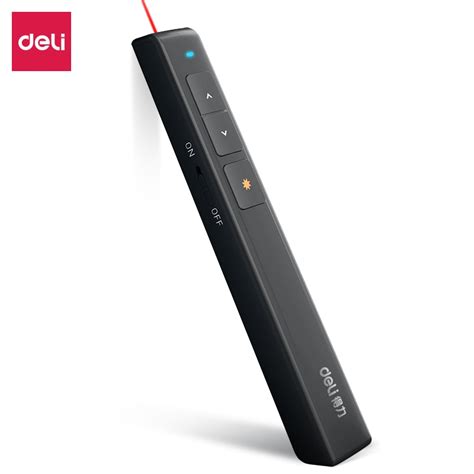 Deli 2802 USB Wireless Presenter Red Laser Star Pointer PPT Remote ...