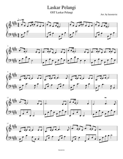 Laskar pelangi – Nidji from Laskar Pelangi Sheet music for Piano (Solo) Easy | Musescore.com