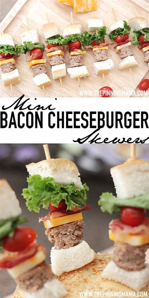 {Appetizers} Mini Bacon Cheeseburger Skewers • The Pinning Mama