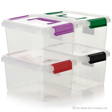 Buy 3.5lt Clip on Lid Small Plastic Storage Box with Clip on Lid and Handle