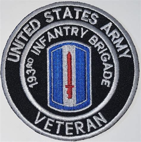 US Army 193rd Infantry Brigade Veteran Patch - Decal Patch - Co