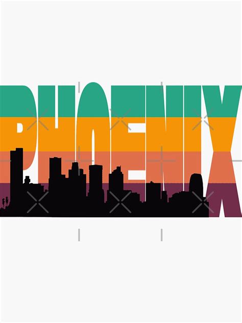 "Phoenix City Skyline" Sticker by Stickyourselfon | Redbubble