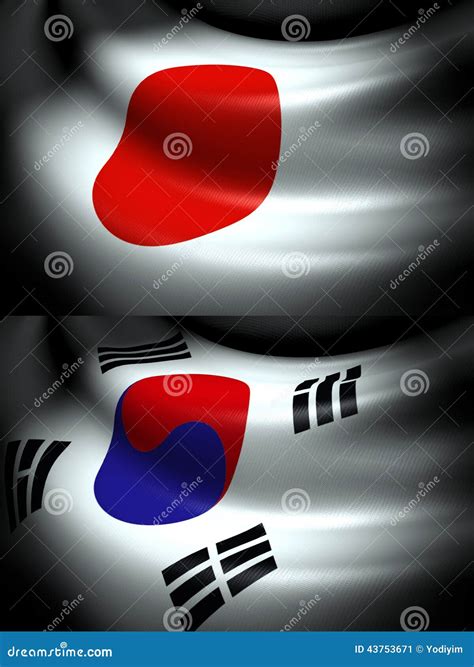 Flag of Japan and South Korea Stock Illustration - Illustration of ...