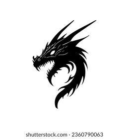 Silhouette Dragon Head Icon Stock Vector (Royalty Free) 2360790063 ...