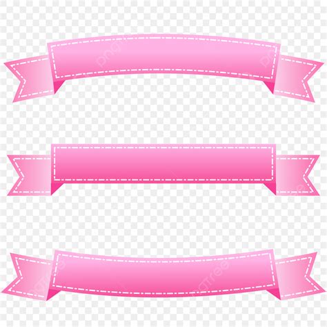 Pink Ribbon Banner Vector Hd PNG Images, Pink Ribbon Banner Set Free ...