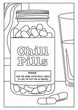 Chill pill colouring page  Free Adult coloring pages Coloring sketch template