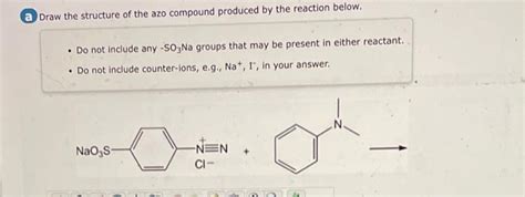 Solved Draw the structure of the azo compound produced by | Chegg.com