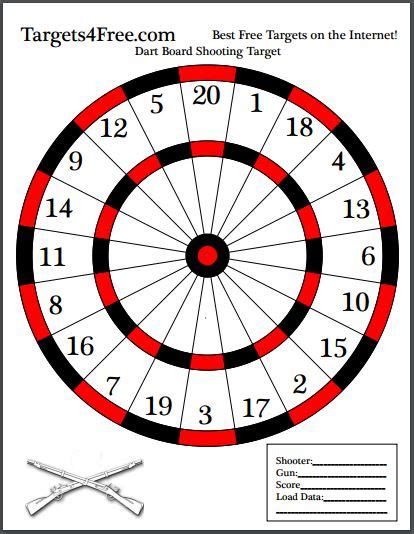 Dart Board Shooting Target (Printable for FREE) - Targets4Free