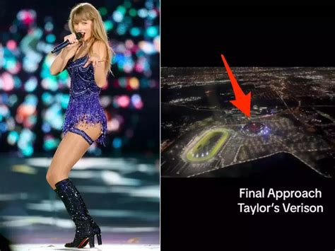 A flight attendant shows the view of Taylor Swift's Eras Tour from the sky | Business Insider India