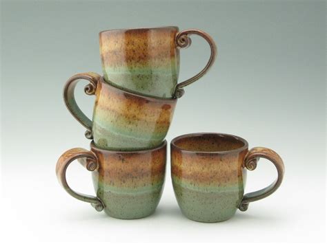 Handmade Pottery Coffee Mug 12 to 14 oz Bistro Style Ceramic