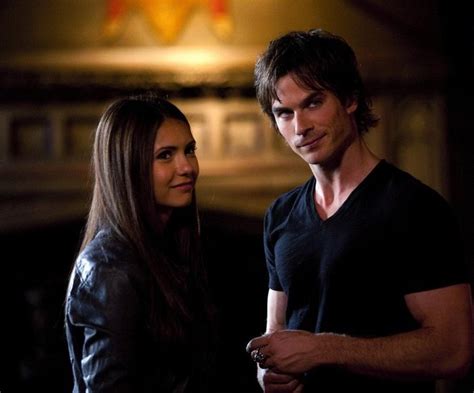 Damon and Elena meet for the first time at the Salvatore Mansion. (5 ...