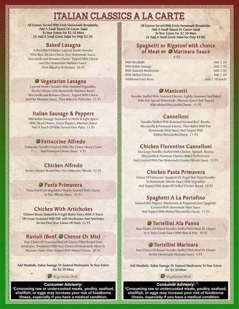 Menu of Portofino Pizza Italian Restaurant in East Ridge, TN 37412