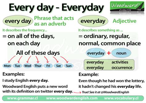 All day vs. Every day vs. Everyday | Woodward English