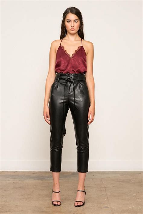 Alaina Faux Leather Pant #pleather #black #chic #trendy #parisian #fashion | Bar outfits ...