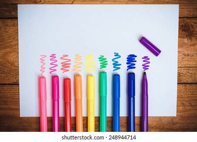 Set Markers On Sheet White Paper Stock Photo 248944714 | Shutterstock