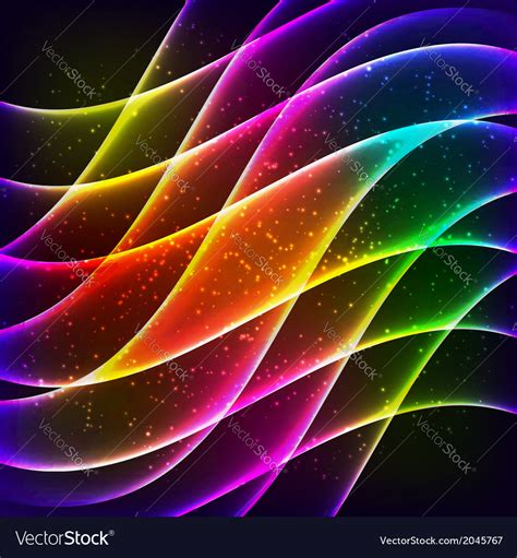 Neon rainbow waves background Royalty Free Vector Image