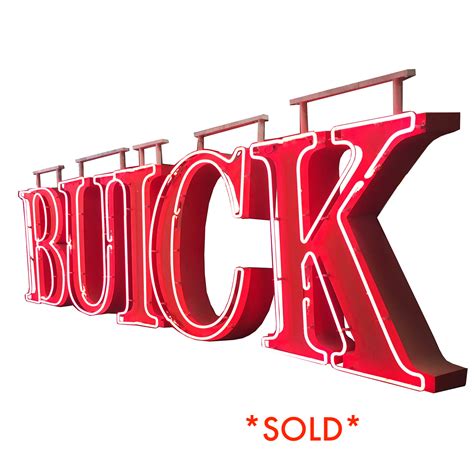 Buick Neon Sign - 1950s Oakland Auto Dealership - Off The Wall Antiques