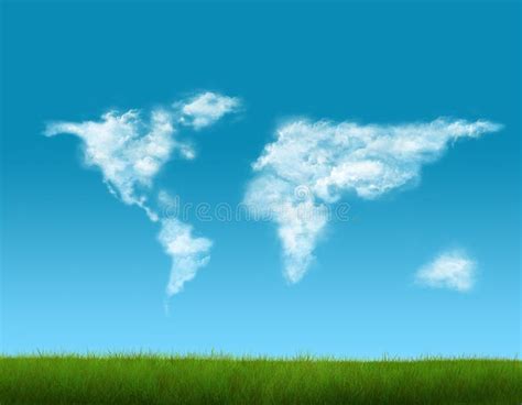 World Map Shaped Clouds Stock Photo - Image: 27450250